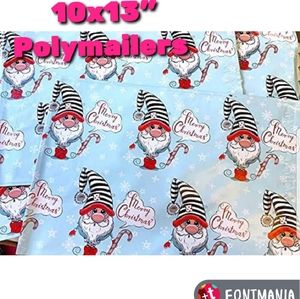 20 ct  10x13" Premium Poly Mailers  Christmas GNOMES design. Shipping ba…